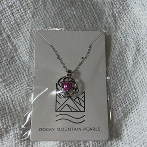 Rocky Mountain Pearls Locket Pink Pearl Necklace Silver Chain